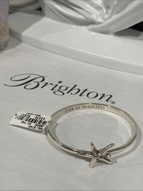 🆕🌊 Brighton VTG SLVR Bali Star bracelet with SWAROVSKI CRYSTAL Accents!